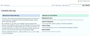 página inicial do Camera-wiki.org